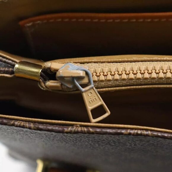 Auth CELINE Macadam Handbag Brown PVC/Leather/Goldtone authentic - Picture 13 of 16